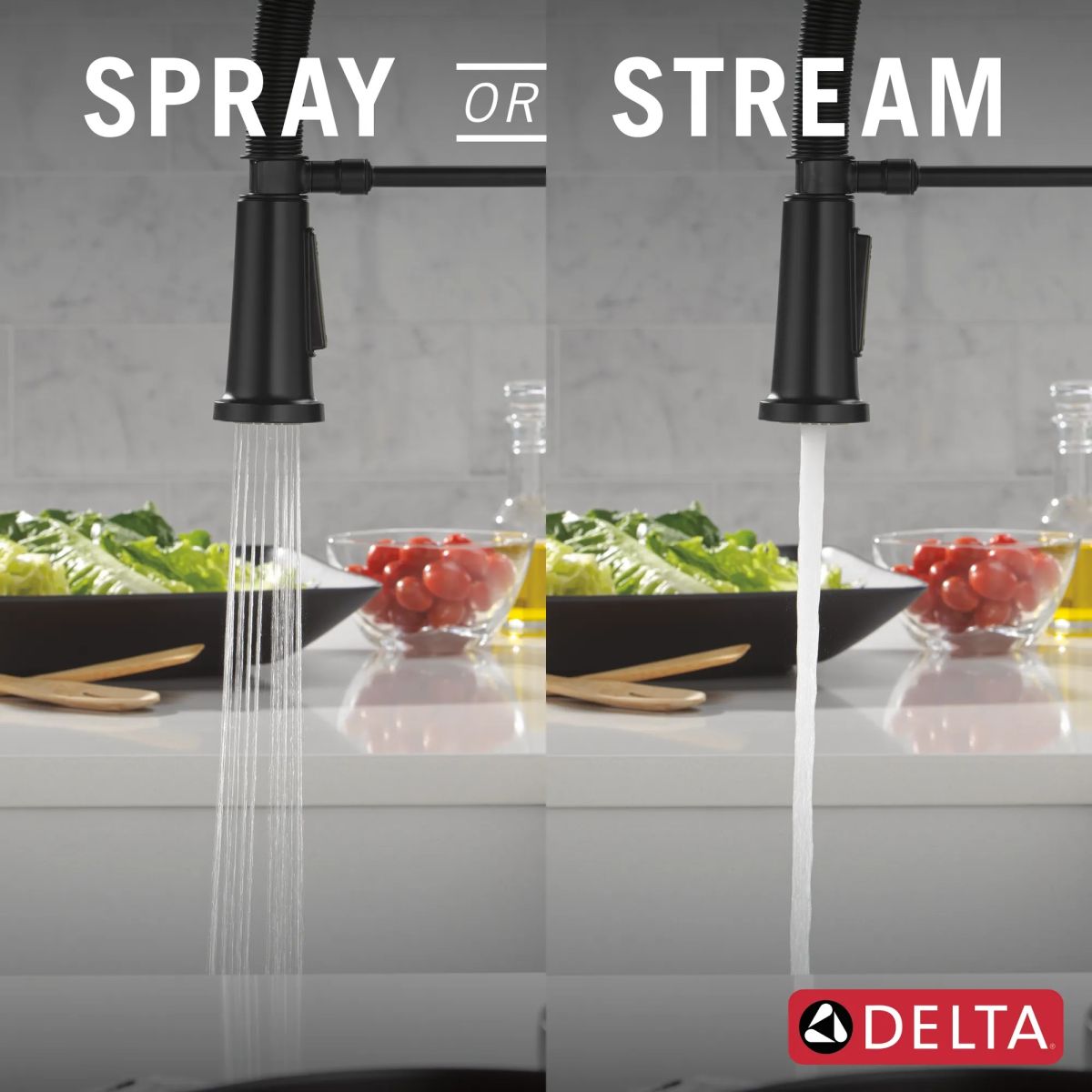 DELTA Ermelo Single Handle Pull-Down Spring Kitchen Faucet — Matte Black