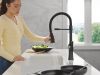 DELTA Ermelo Single Handle Pull-Down Spring Kitchen Faucet — Matte Black