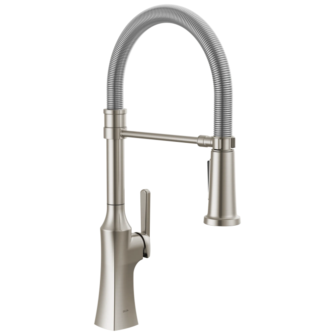 DELTA Ermelo Single Handle Pull-Down Kitchen Faucet With Spring Spout — Stainless