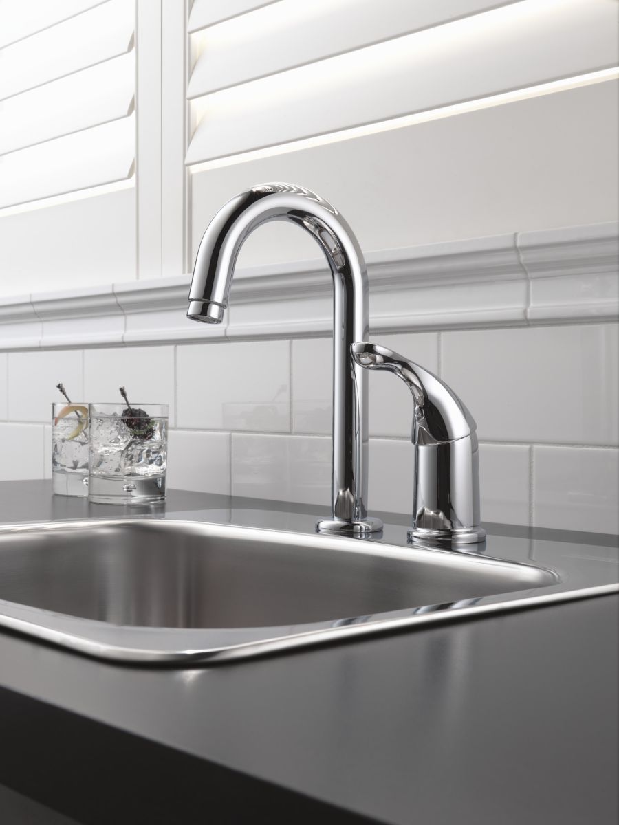 DELTA 134 / 100 / 300 / 400 Series Single Handle Bar / Prep Faucet — Chrome
