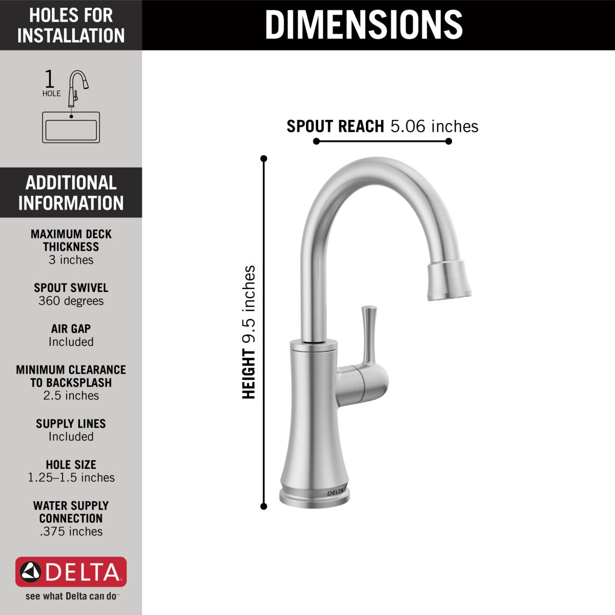 DELTA Other Transitional Beverage Faucet — Arctic Stainless