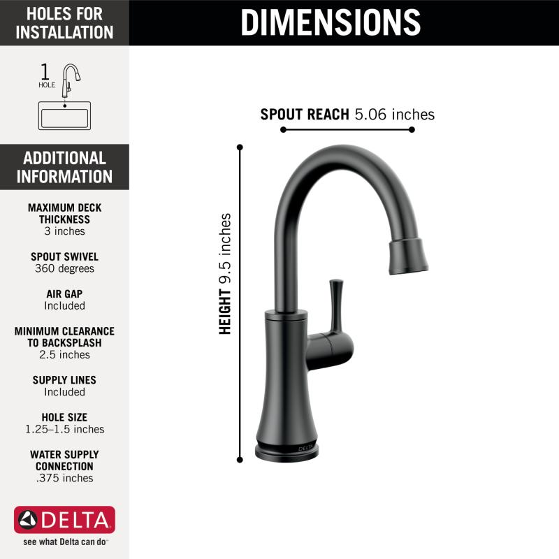 DELTA Other Transitional Beverage Faucet — Matte Black