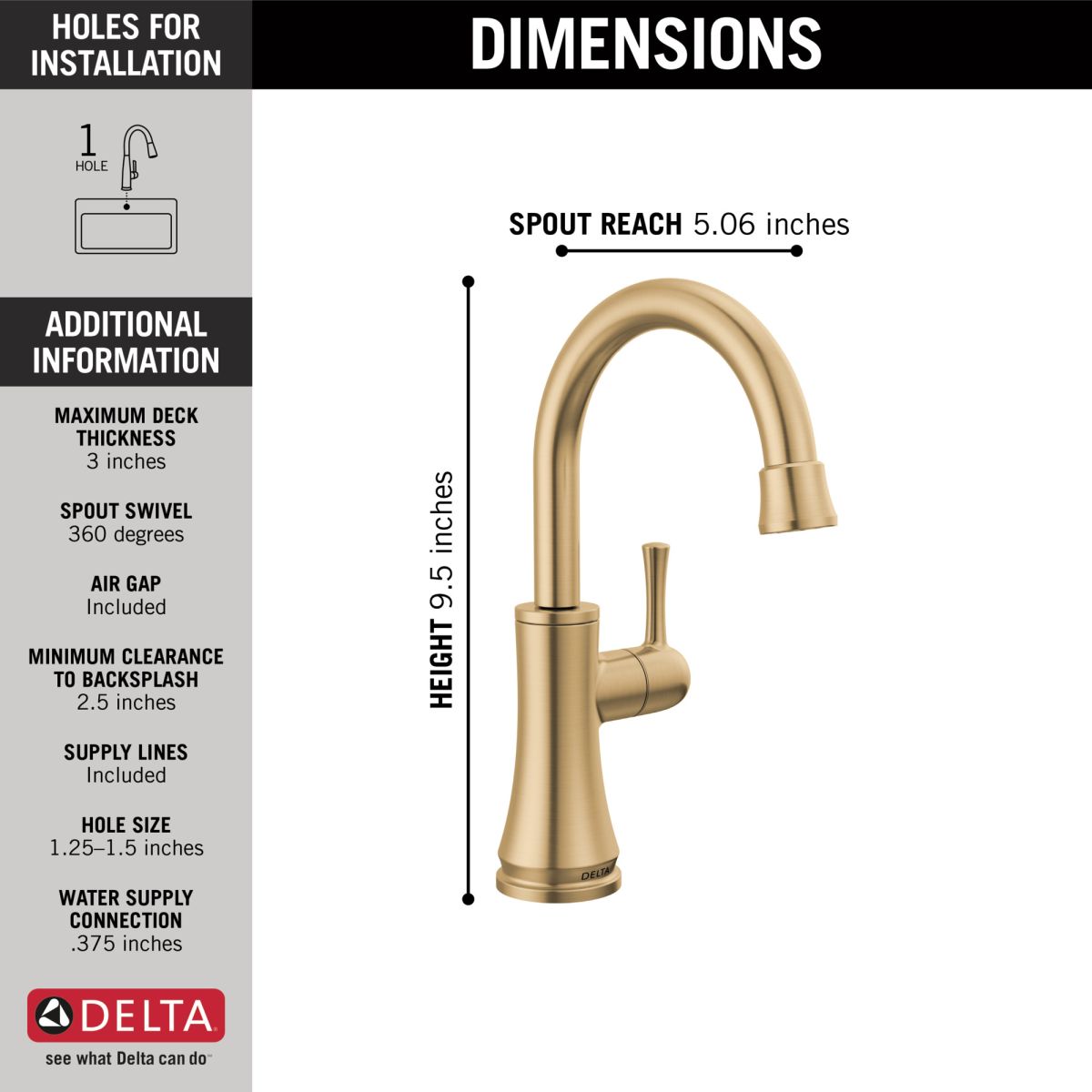 DELTA Other Transitional Beverage Faucet — Champagne Bronze