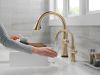 DELTA Cassidy Touch2O Technology Kitchen Faucet with Touchless Technology — Lumicoat® Champagne Bronze