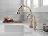 DELTA Cassidy Touch2O Technology Kitchen Faucet with Touchless Technology — Lumicoat® Champagne Bronze