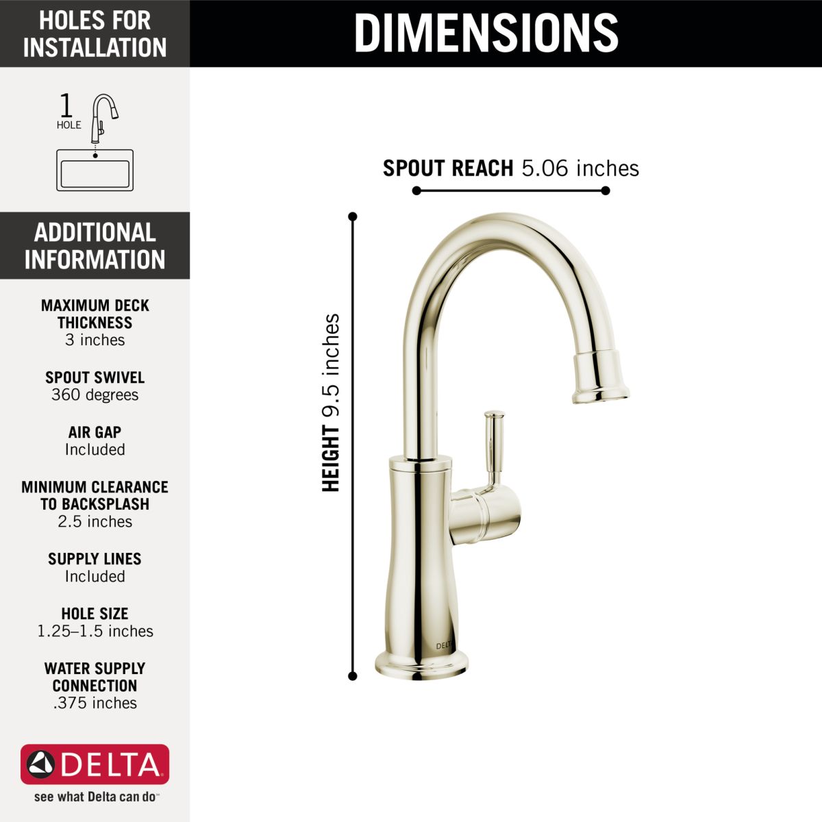 DELTA Other Traditional Beverage Faucet — Polished Nickel