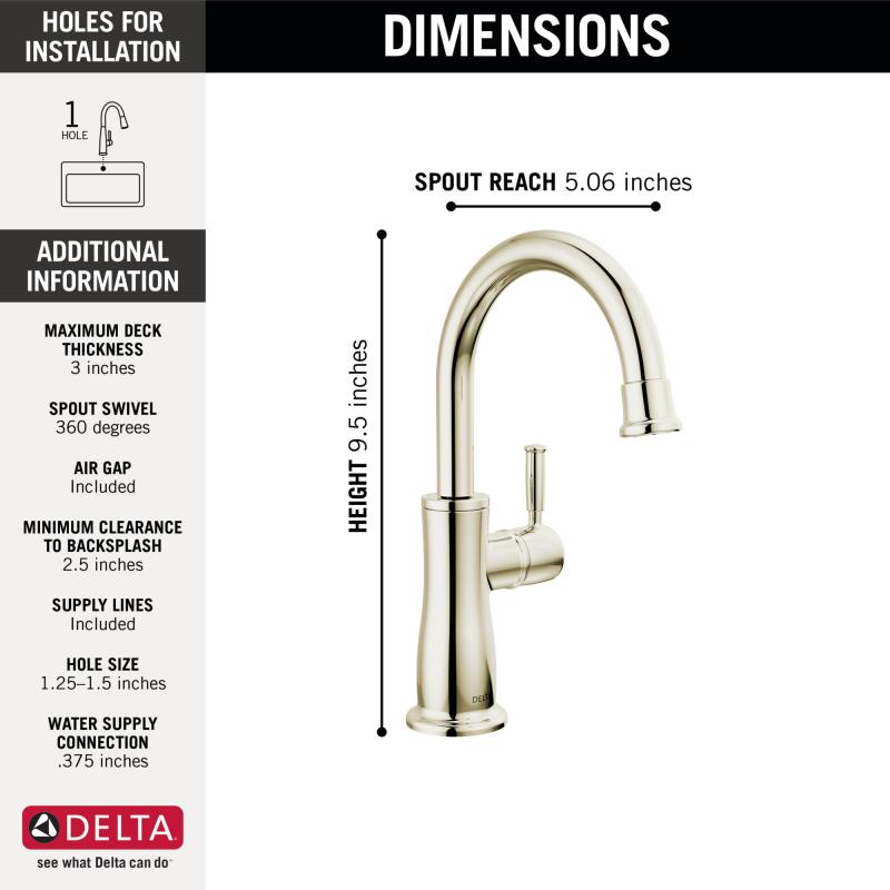DELTA Other Traditional Beverage Faucet — Polished Nickel