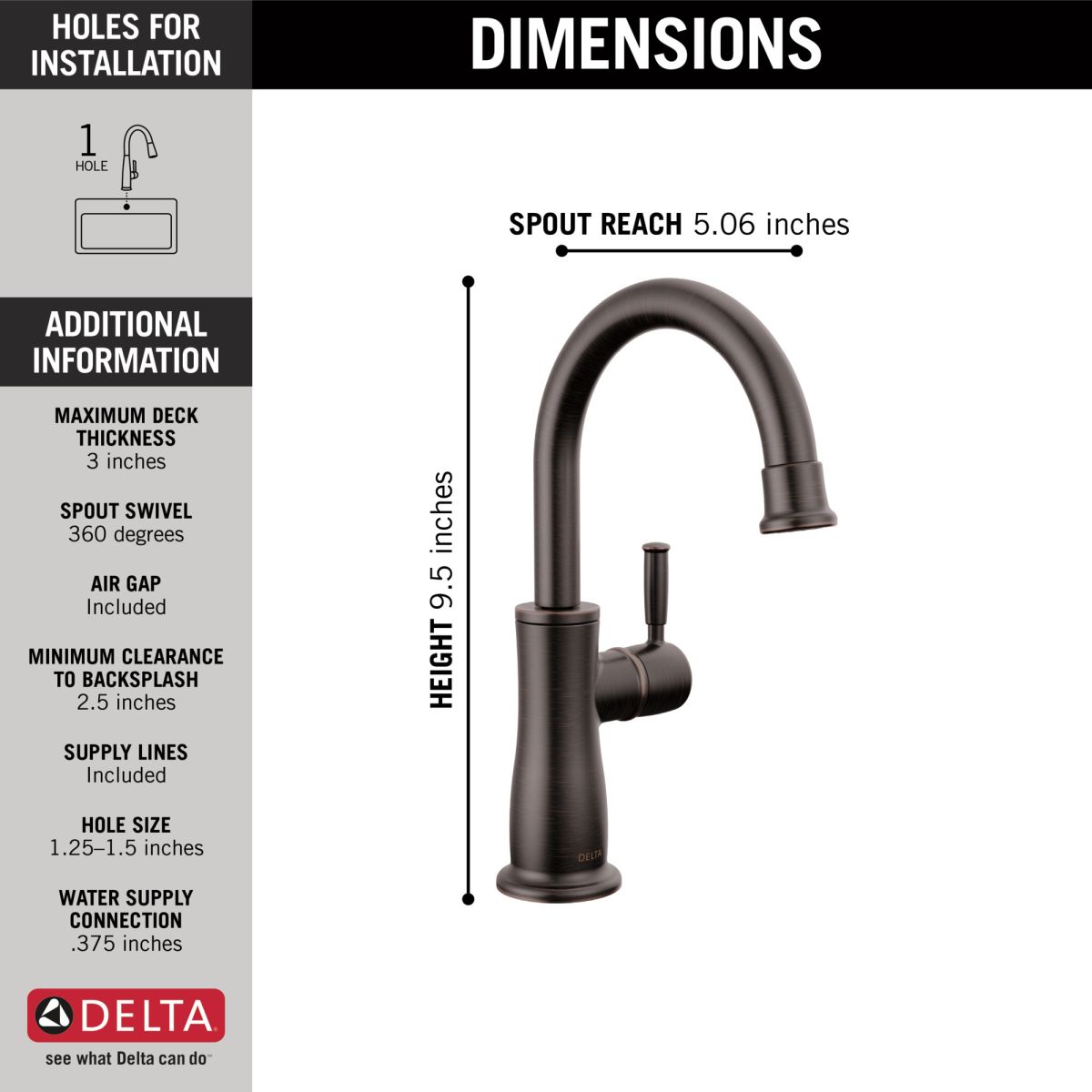 DELTA Other Traditional Beverage Faucet — Venetian Bronze