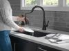 DELTA Lenta Single-Handle Pull-Down Kitchen Faucet with Touch2O Technology — Matte Black