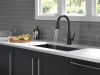 DELTA Lenta Single-Handle Pull-Down Kitchen Faucet with Touch2O Technology — Matte Black