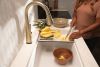 DELTA Lenta Single-Handle Pull-Down Kitchen Faucet with Touch2O Technology — Champagne Bronze