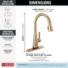 DELTA Lenta Single-Handle Pull-Down Kitchen Faucet with Touch2O Technology — Champagne Bronze