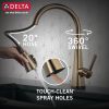 DELTA Lenta Single-Handle Pull-Down Kitchen Faucet with Touch2O Technology — Champagne Bronze
