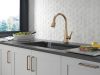 DELTA Lenta Single-Handle Pull-Down Kitchen Faucet with Touch2O Technology — Champagne Bronze