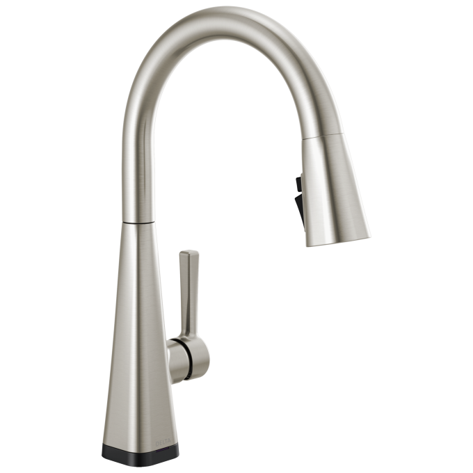 DELTA Lenta Single-Handle Pull-Down Kitchen Faucet with Touch2O Technology — Spotshield Stainless