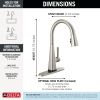 DELTA Lenta Single-Handle Pull-Down Kitchen Faucet with Touch2O Technology — Spotshield Stainless