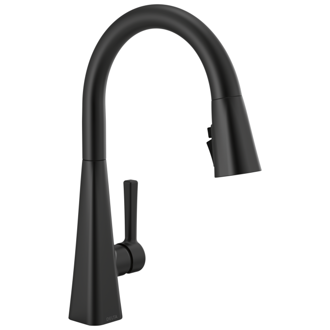 DELTA Lenta Single-Handle Pull-Down Kitchen Faucet — Matte Black