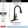 DELTA Lenta Single-Handle Pull-Down Kitchen Faucet — Matte Black