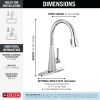 DELTA Lenta Single-Handle Pull-Down Kitchen Faucet — Chrome