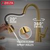 DELTA Lenta Single-Handle Pull-Down Kitchen Faucet — Brushed Gold