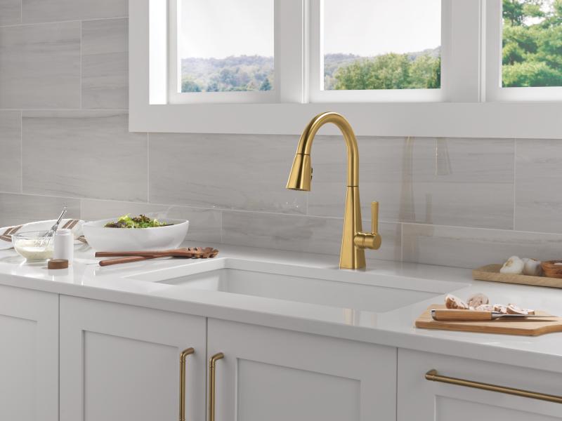 DELTA Lenta Single-Handle Pull-Down Kitchen Faucet — Brushed Gold
