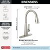 DELTA Lenta Single-Handle Pull-Down Kitchen Faucet — Spotshield Stainless