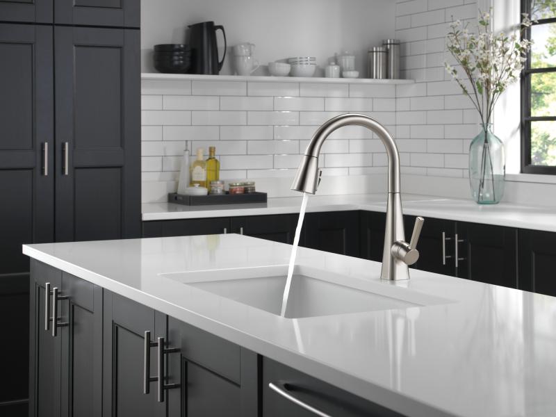 DELTA Lenta Single-Handle Pull-Down Kitchen Faucet — Spotshield Stainless