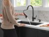 DELTA Hazelwood Single Handle Pull-Down Kitchen Faucet with Soap Dispenser and ShieldSpray Technology — Matte Black