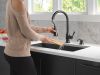 DELTA Hazelwood Single Handle Pull-Down Kitchen Faucet with Soap Dispenser and ShieldSpray Technology — Matte Black
