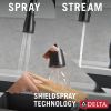 DELTA Hazelwood Single Handle Pull-Down Kitchen Faucet with Soap Dispenser and ShieldSpray Technology — Matte Black