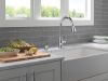DELTA Hazelwood Single Handle Pull-Down Kitchen Faucet with Soap Dispenser and ShieldSpray Technology — Chrome