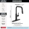 DELTA Nicoli Single Handle Pull-Down Kitchen Faucet — Matte Black / Champagne Bronze