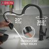 DELTA Capertee Single Handle Pull-Down Kitchen Faucet with Soap Dispenser and ShieldSpray Technology — Matte Black