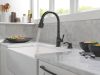 DELTA Capertee Single Handle Pull-Down Kitchen Faucet with Soap Dispenser and ShieldSpray Technology — Matte Black