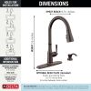 DELTA Capertee Single Handle Pull-Down Kitchen Faucet with Soap Dispenser and ShieldSpray Technology — Venetian Bronze
