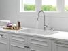 DELTA Capertee Single Handle Pull-Down Kitchen Faucet with Soap Dispenser and ShieldSpray Technology — Chrome