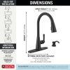 DELTA Boyd Single Handle Pull-Down Kitchen Faucet with Soap Dispenser and ShieldSpray Technology — Matte Black