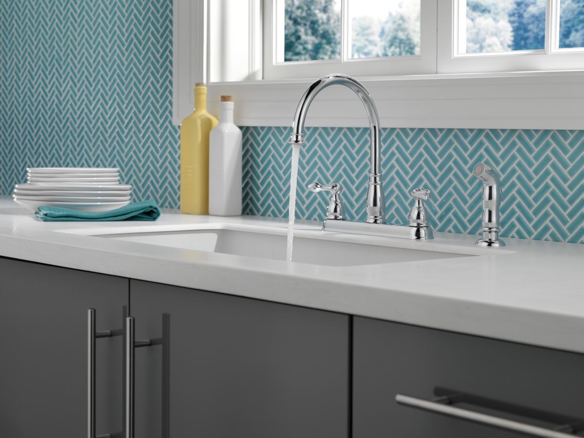 DELTA Windemere Two Handle Kitchen Faucet — Chrome