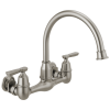 DELTA Corin Two Handle Wall Mounted Kitchen Faucet — Stainless