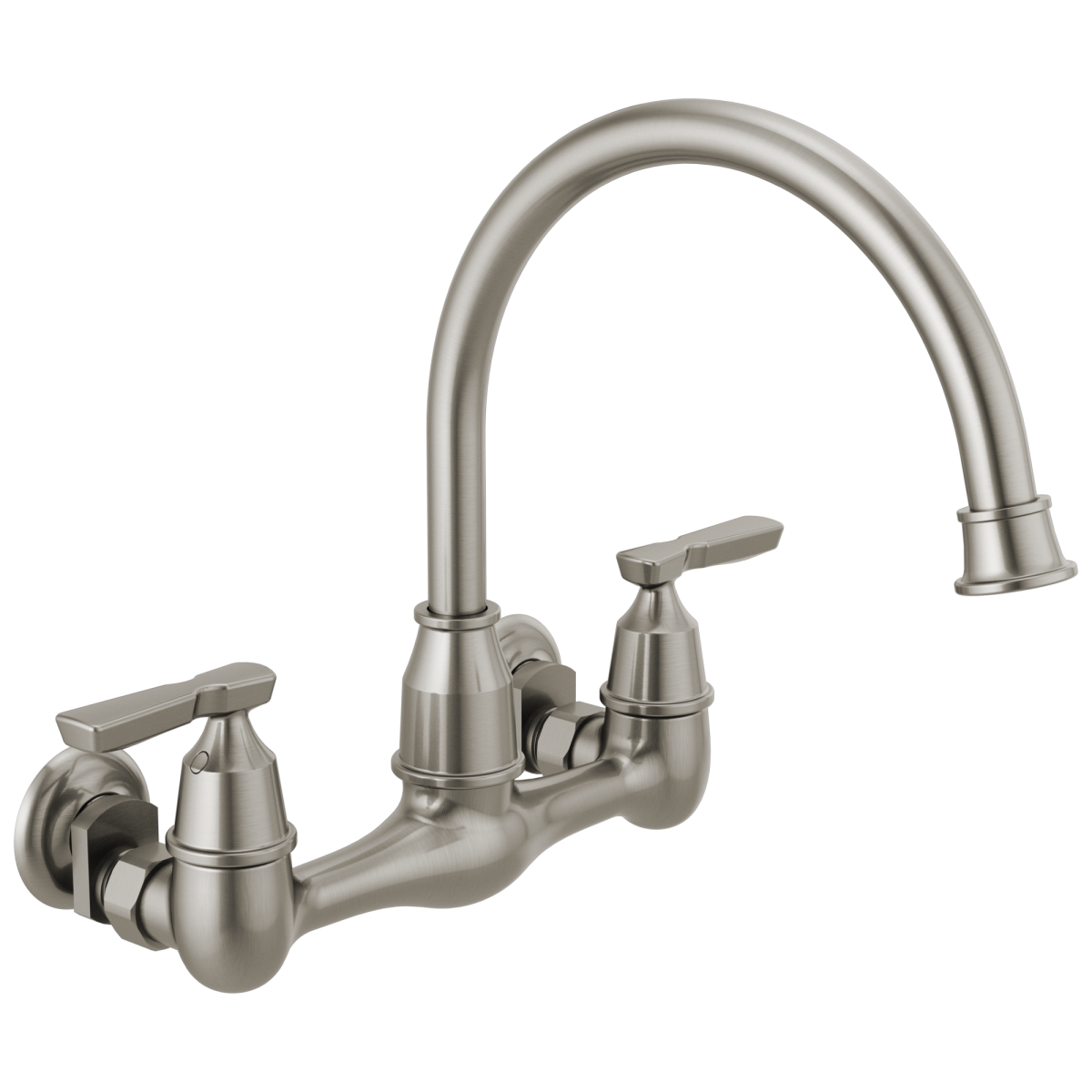 DELTA Corin Two Handle Wall Mounted Kitchen Faucet — Stainless
