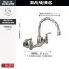 DELTA Corin Two Handle Wall Mounted Kitchen Faucet — Stainless