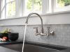 DELTA Corin Two Handle Wall Mounted Kitchen Faucet — Stainless