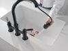 DELTA Renaldi Two Handle Pull-Down Bridge Kitchen Faucet — Matte Black