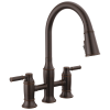 DELTA Renaldi Two Handle Pull-Down Bridge Kitchen Faucet — Venetian Bronze
