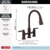 DELTA Renaldi Two Handle Pull-Down Bridge Kitchen Faucet — Venetian Bronze