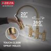 DELTA Broderick Two Handle Pull-Down Bridge Kitchen Faucet — Champagne Bronze