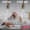 DELTA Broderick Two Handle Pull-Down Bridge Kitchen Faucet — Champagne Bronze