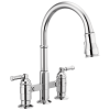 DELTA Broderick Two Handle Pull-Down Bridge Kitchen Faucet — Chrome
