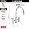 DELTA Broderick Two Handle Pull-Down Bridge Kitchen Faucet — Chrome