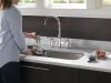 DELTA Broderick Two Handle Pull-Down Bridge Kitchen Faucet — Chrome